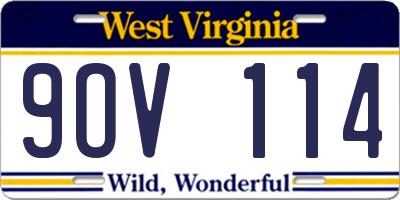 WV license plate 9OV114