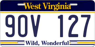 WV license plate 9OV127