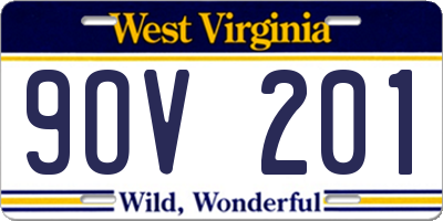 WV license plate 9OV201