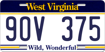 WV license plate 9OV375