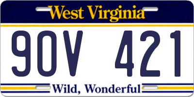 WV license plate 9OV421