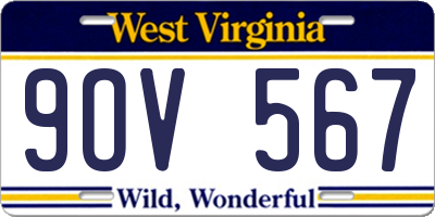 WV license plate 9OV567