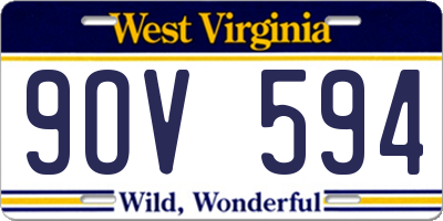 WV license plate 9OV594