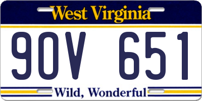 WV license plate 9OV651