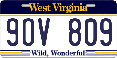 WV license plate 9OV809