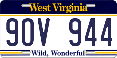 WV license plate 9OV944