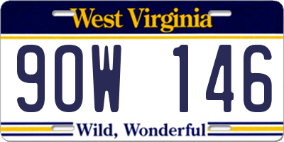WV license plate 9OW146