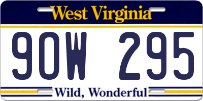 WV license plate 9OW295