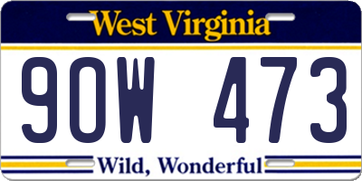 WV license plate 9OW473