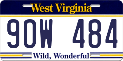 WV license plate 9OW484