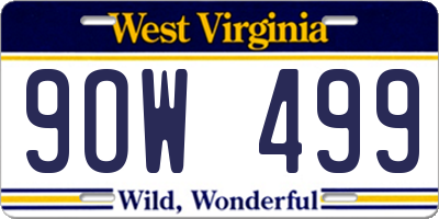 WV license plate 9OW499