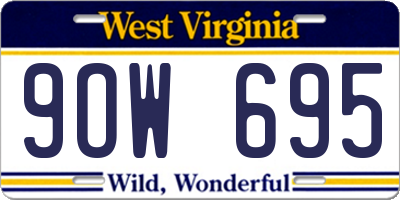 WV license plate 9OW695