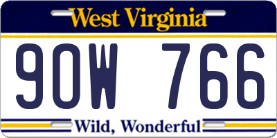 WV license plate 9OW766