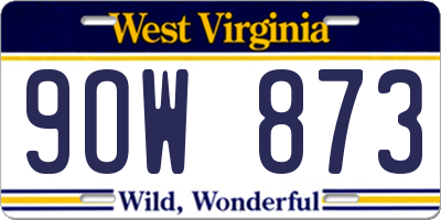 WV license plate 9OW873
