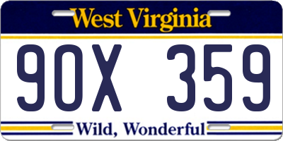 WV license plate 9OX359