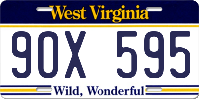 WV license plate 9OX595