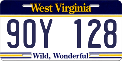 WV license plate 9OY128