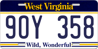 WV license plate 9OY358