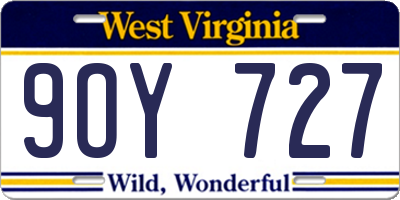 WV license plate 9OY727