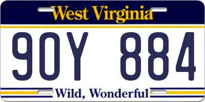 WV license plate 9OY884