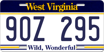 WV license plate 9OZ295
