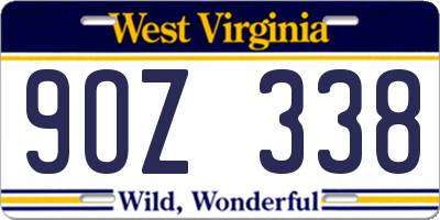 WV license plate 9OZ338