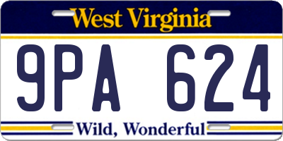 WV license plate 9PA624