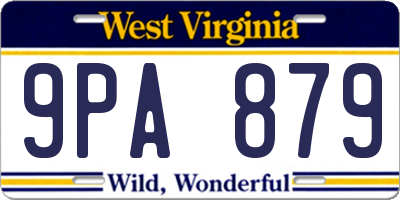 WV license plate 9PA879