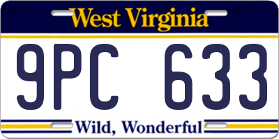 WV license plate 9PC633