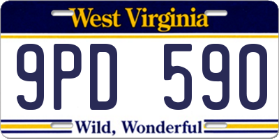 WV license plate 9PD590