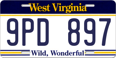WV license plate 9PD897