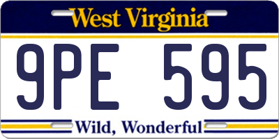 WV license plate 9PE595