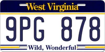 WV license plate 9PG878