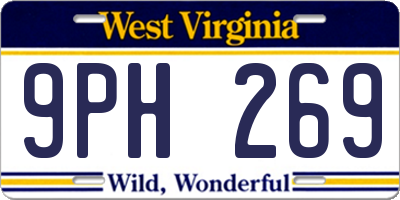 WV license plate 9PH269