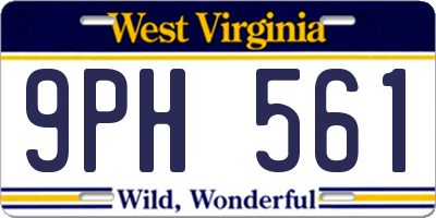 WV license plate 9PH561