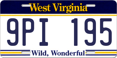WV license plate 9PI195