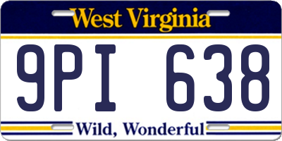 WV license plate 9PI638