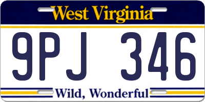 WV license plate 9PJ346