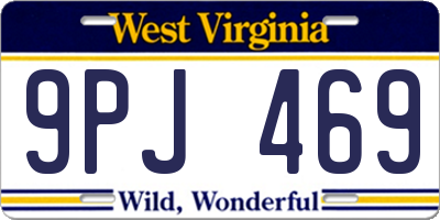 WV license plate 9PJ469