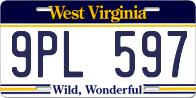 WV license plate 9PL597