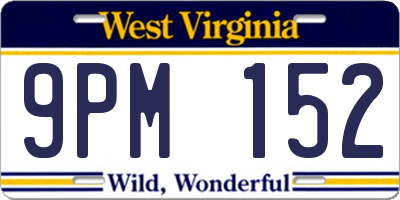 WV license plate 9PM152
