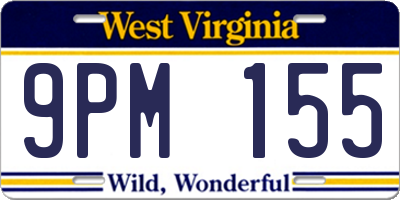 WV license plate 9PM155