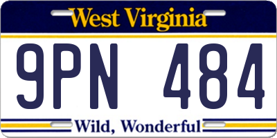 WV license plate 9PN484