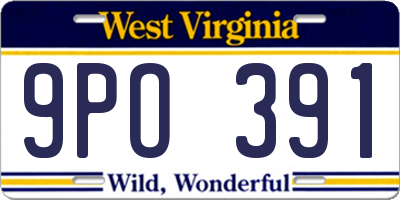 WV license plate 9PO391