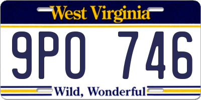 WV license plate 9PO746