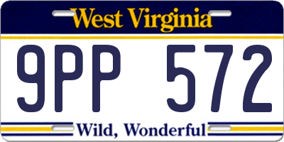 WV license plate 9PP572