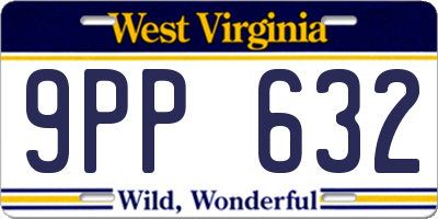 WV license plate 9PP632