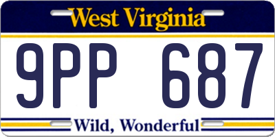 WV license plate 9PP687
