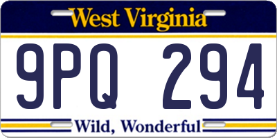 WV license plate 9PQ294
