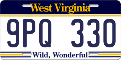 WV license plate 9PQ330